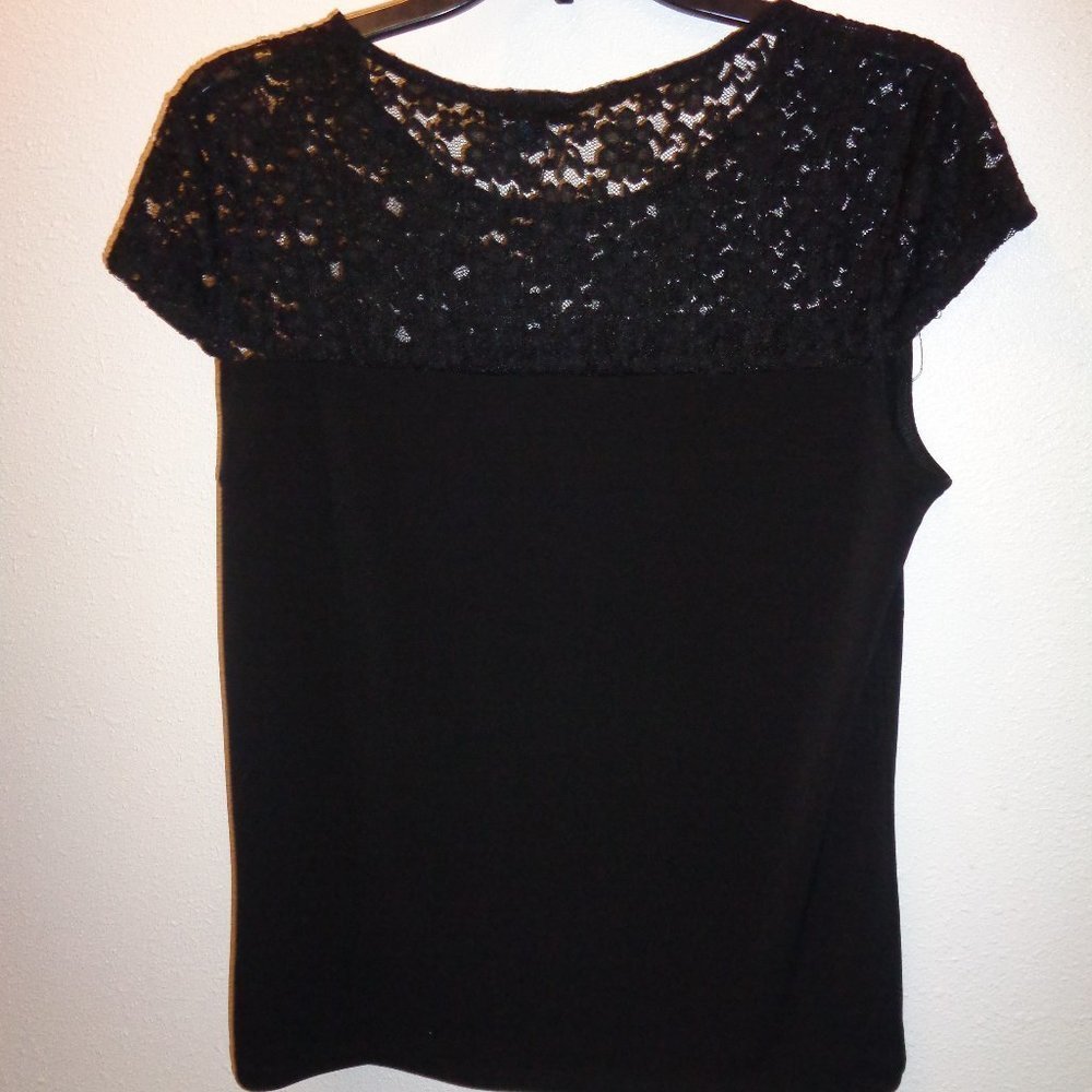 TOMMY Hilfiger Encore Black Lace Top t71h1473 Size Medium NWT - Picture 8 of 11